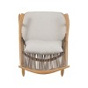 Outdoor Rocking Chair with Iron Frame, Gray PE Rattan Back and Cushions, Patio Seating for Porch or Garden-Baofuwish - 3 of 4