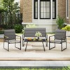 Tangkula 4 Piece Patio Furniture Set Outdoor Metal Conversation Set w/ Padded Fabric Seat - 2 of 4