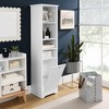 VYNXARIA 64" Tall Bathroom Storage Cabinet for Small Space, Floor Standing Cabinet, Hidden Clothes Storage Space, White - 2 of 4