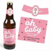 Big Dot of Happiness Hello Little One - Pink and Gold - Girl Baby Shower Decorations for Women and Men - 6 Beer Bottle Label Stickers and 1 Carrier - 2 of 4