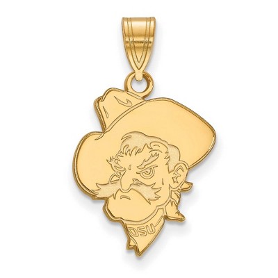 Black Bow Jewelry 14k Yellow Gold Oklahoma State Cowboys NCAA Large Pendant
