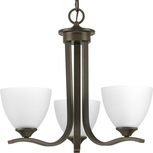 Progress Lighting, Laird Collection, 3-Light Chandelier, Brushed Nickel Finish, Glass Shades - image 1 of 2