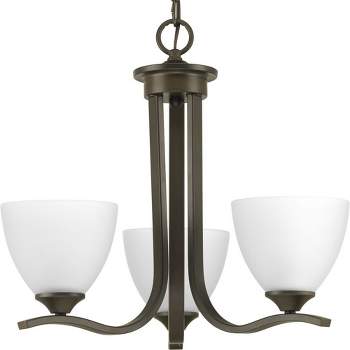 Progress Lighting, Laird Collection, 3-Light Chandelier, Brushed Nickel Finish, Glass Shades