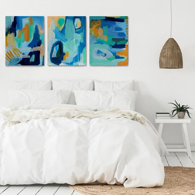 Americanflat Modern Painted Abstract Texture by Chelsea Hart Triptych Wall Art - Set of 3 Canvas Prints, 3 of 6