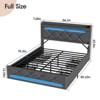 Bed Frame with 4 Drawers and Storage Headboard, Upholstered Platform Bed - 2 of 4