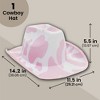 Zodaca Cowboy Hat for Women, Men - Light Pink Cowgirl Hat with Cow Print Design for Birthday Party, Costume (Adult Size) - 3 of 4