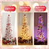 Pre-Lit Pencil Christmas Tree with 250 LED Lights, Slim Artificial Hinged Tree with 8 Modes and 571 Tips, Space-Saving Design - 3 of 4