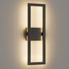 LamQee Black LED Wall Sconce Outdoor Large Modern Exterior Light Fixture Outside Lighting Sleek Dual Rectangle Indoor Light - 2 of 4
