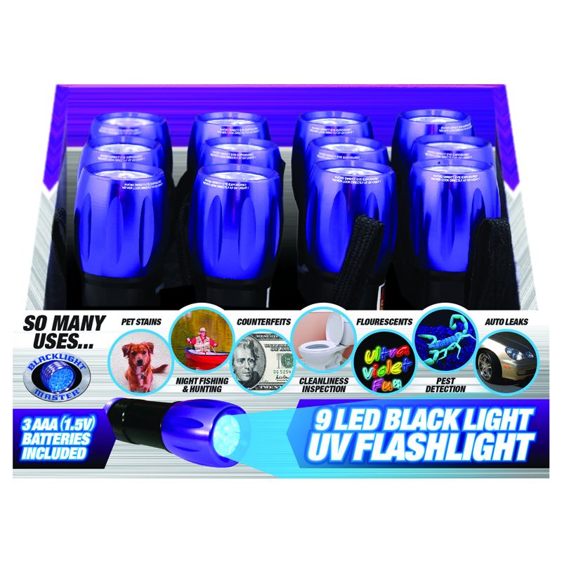 Blacklight Master 15 lm Black/Purple LED UV Flashlight AAA Battery (Pack of 12), 1 of 2