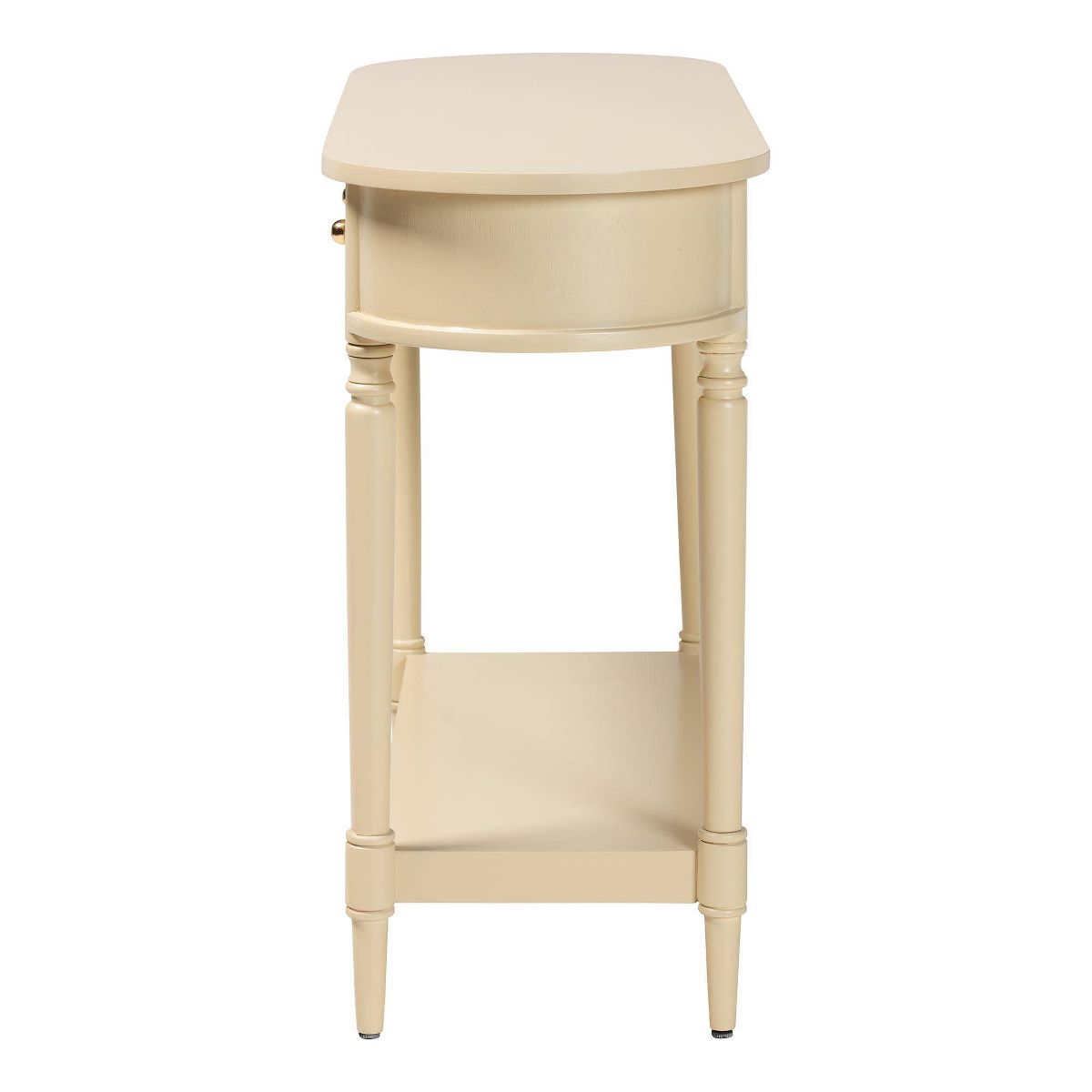 bali & pari Liba Console Table 3-Drawer Accent Table with Open Shelf Storage Beige - thumbnail 4