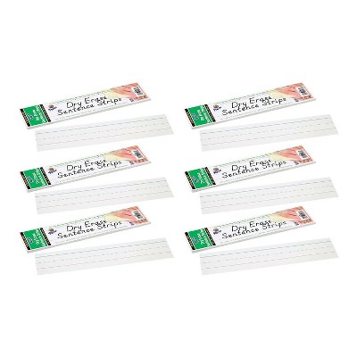 Pacon Dry Erase Sentence Strips 3" x 12" White 30 Per Pack 6 Packs (PAC5187-6)