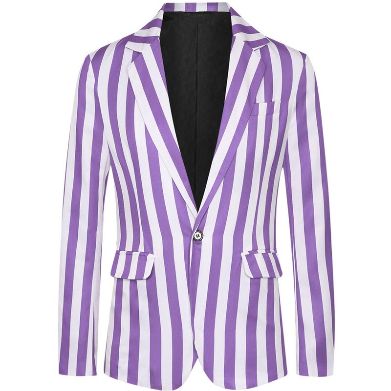 Lars Amadeus Men's One Button Business Stripes Patterned Sports Coats, 1 of 6