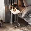 C Shaped End Table, Small Side Tables for Sofa and Bed, Couch Table That Slides Under for Living Room, Bedroom, Home Office, Small Spaces - 3 of 4