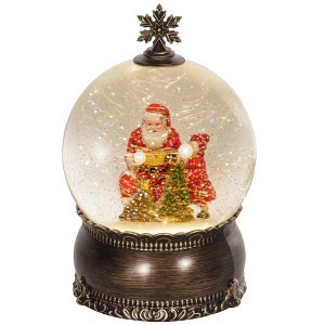 HOMCOM Christmas Snow Globe with Music, Light and Swirling Glitter, Battery Operated Christmas Decoration, Bronze - 1 of 4
