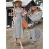 INSPIRE CHIC Women's Plaid Smocked Sleeveless Crew Neck Flowy Summer A-Line Midi Dresses - 2 of 4