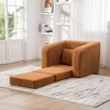 Okak Modern Foldable Single Sofa Chairs with Armrest & Backrest,Chenille Fabric Floor Mattress Couch for Living Room,Apartments - 4 of 4