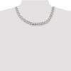 Black Bow Jewelry Men's 11mm, Sterling Silver Solid Flat Curb Chain Necklace - 2 of 4