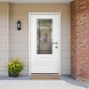 PexFix 36"x80" Smooth Fiberglass Entry Door 3/4 View Frosted Glass Classic Front Entrance Left Hand Inswing White Primed Knock-Down Door - 2 of 4