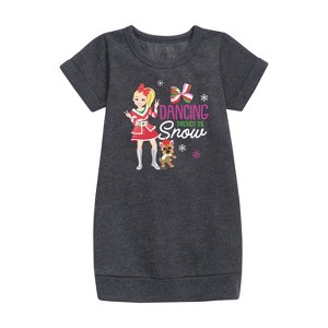 - JoJo Siwa - Dancing Through The Snow Graphic Short Sleeve Fleece Dress - 1 of 2