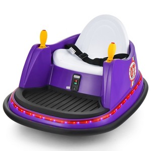 Costway 12V Vehicle 360° Spin Race Toy Kids Ride On Bumper Car w/ Remote Control Purple/Blue/Red/Pink - 1 of 4