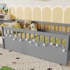 Kumasinova Montessori Floor Bed,Twin/Full Size Floor Bed Frame with High Rails,Light and Storage Shelf,Toddler Floor Bed for Kids - 4 of 4