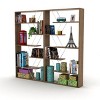 Okak Rotating Bookshelf, Storage Shelves with 5 Tiers, Tall Bookcase for Books and CDs, Storage Organizer for Living Room, Bedroom, Office, White - 4 of 4