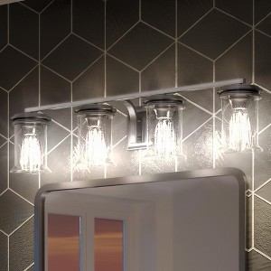 Urban Ambiance Luxury French Rustic Bath Vanity Light,  7.25"H x 33.25"W,  Brushed Nickel Finish, UHP3770 - 1 of 4
