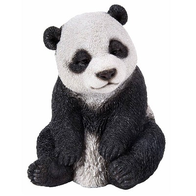  6" Polyresin Sitting Drowsy Panda Outdoor Statue Black/White - Hi-Line Gift 