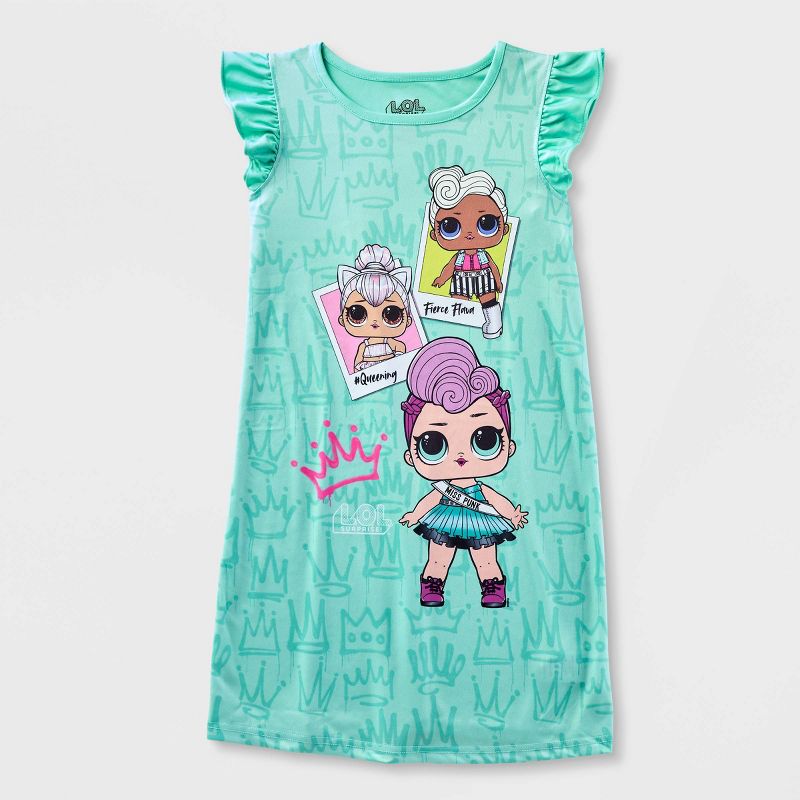 Girls&#39; L.O.L. Surprise! NightGown - Turquoise Blue, 1 of 4