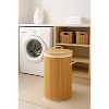 Home Mart Goods Natural Bamboo Foldable Laundry Basket Hamper - 3 of 3