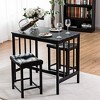 Costway 3 PCS Modern Counter Height 32.5'' Dining Set Table and 2 Chairs Kitchen Bar Furniture Black - 4 of 4