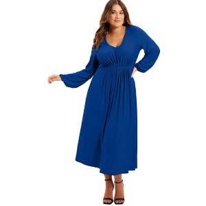 June + Vie by Roaman's Women's Plus Size Empire Waist Dress - 1 of 4