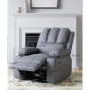 22'' Recliner Chai, Manual PU Leather Recliner with Cup Holders & Side Pockets, Ergonomic Design for Nursery, Living Room, Bedroom - 2 of 4