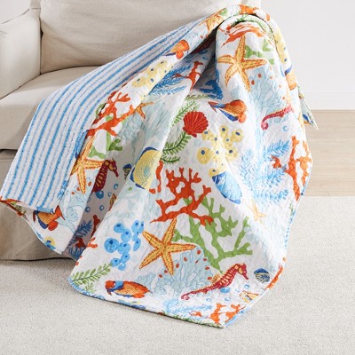 Portofino Multicolor Cotton Reversible Quilted Throw