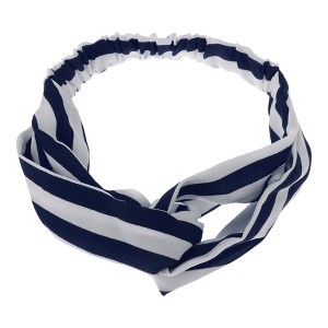 Unique Bargains Women's Fashion Stripe Pattern Cross Elastic Hairband 1 Pc - 1 of 4