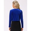 INSPIRE CHIC Women's Cocktail Party Open Front Long Sleeve Cropped Velvet Shrug Cardigan - 4 of 4