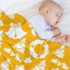DSANE Yellow Christmas Christmas Throw Blanket Soft Fleece Christmas Blanket Cozy Flannel Throw for Couch Bed - 4 of 4