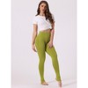 INSPIRE CHIC Women's Elastic Waistband Soft Gym Yoga Cotton Stirrup Pants Leggings - 2 of 4