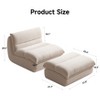 SYFERLORY 32" Wide Single Recliner Sofa with Ottoman - Plush Upholstered Lounge Chair for Living Room, Bedroom or Study，White - 2 of 4