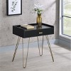 Dexmalle Hailey Black and Gold Wood Storage End Table - 2 of 4
