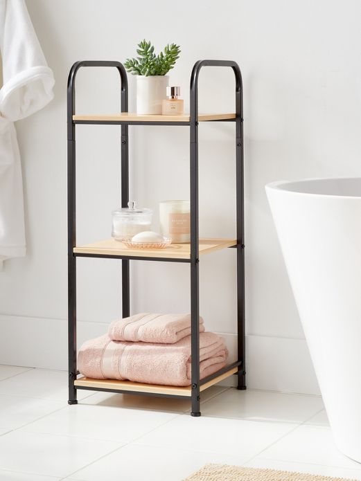 Sorbus 2 Tier Bamboo Corner Shower Stool With Shelf : Target