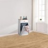 LunaLulinlk Kitchen Trash Can Cabinet, 1 Door 1 Drawer 1 Dirty Clothes Bags Garbage Storage Cabinet, White - 2 of 4