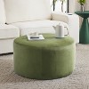 VYNXARIA Olive Green Round Ottomans and Benches - 16" High x 30" Wide, Modern and Versatile Design - 3 of 4