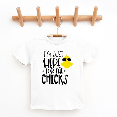 The Juniper Shop I'm Just Here For The Chicks Toddler Short Sleeve Tee