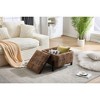 PAGED Modern Reversible Lid Small Coffee Table Ottoman with Hidden Storage,Square Upholstered Storage Center Table for Living Room,Bedroom - 2 of 4