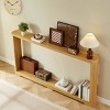 FURNIinspire Console Tables 70.1"Corrugated Texture Storage Table, Narrow Console Table for Entryway, Entryway Table, Brown, 8.7"*70.1"*35.5" - 2 of 4