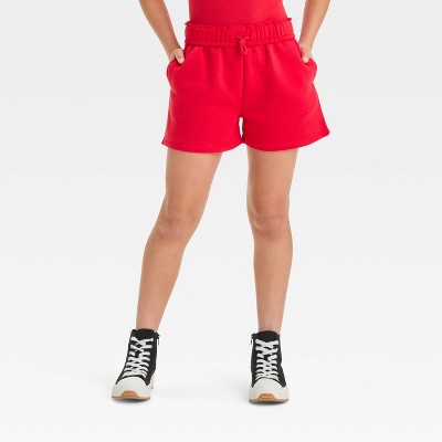 Girls' Fleece Shorts - art class™ Red XL