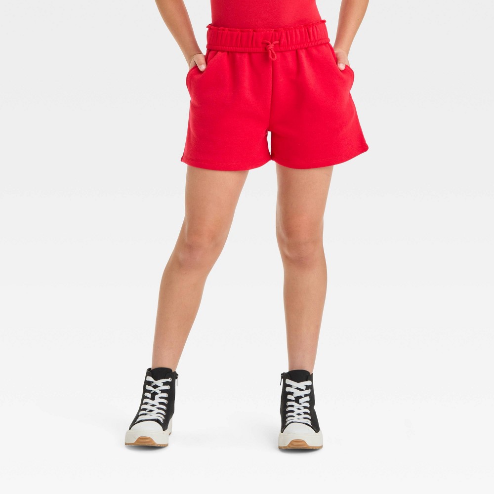 Girls' Fleece Shorts - art class™ Red L