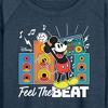 Women's - Disney - Mickey Feel The Beat Lightweight French Terry Wide Neck Long Sleeve Shirt - 2 of 4