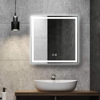 Homlux Rectangular Frosted Edge Bathroom Mirror - 